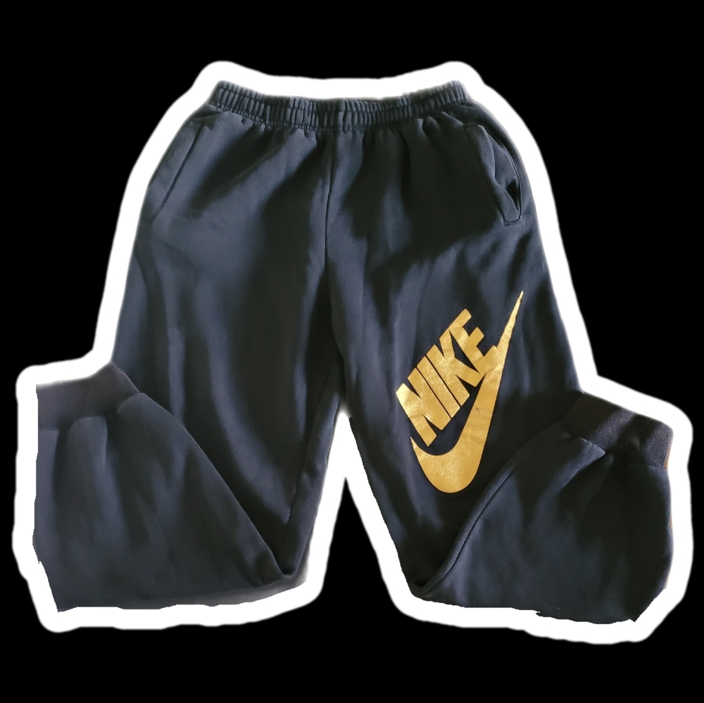 nike black and gold sweatpants